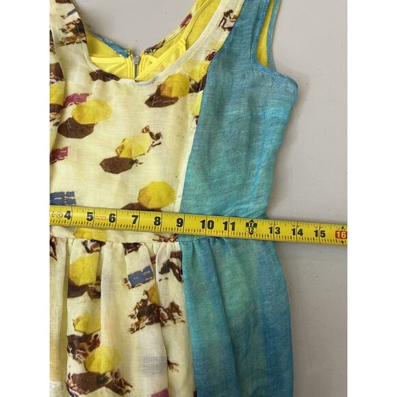 Whimsical Beach Dopamine Cottagecore Linen Blend Dress 4 Y2K Indie Sleaze Resort - Picture 14 of 16